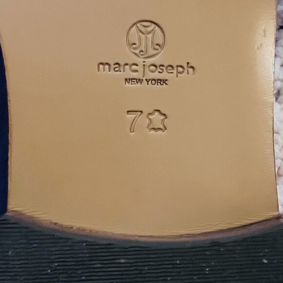 GORGEOUS Marc Joseph Park Ave Fast Blue Nubuck Leather Buckle Loafer - Picture 3 of 8